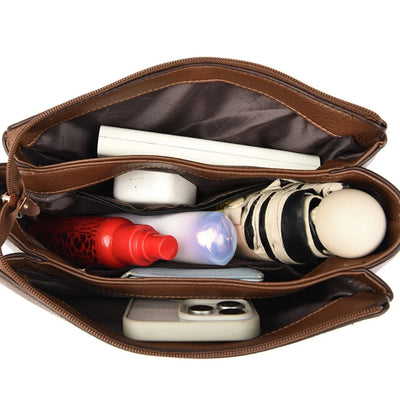 Crossbody Handbag with Flap Detail and Adjustable Strap