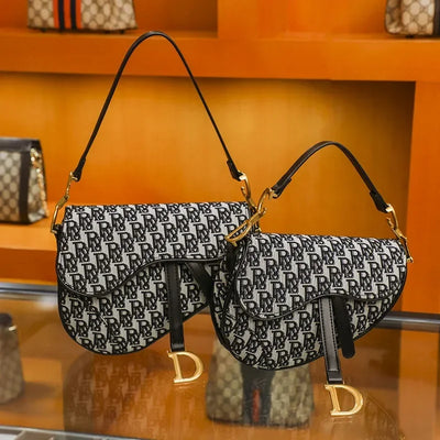 Monogram D Dual Bag Crossbody and Clutch Satchel Bag