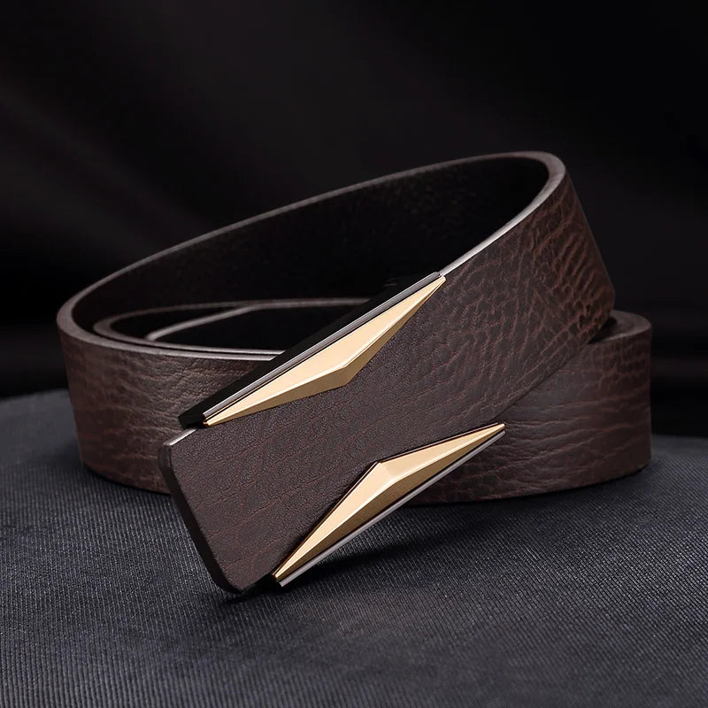 Belt with Geometric Buckle for Smart Formal Wear