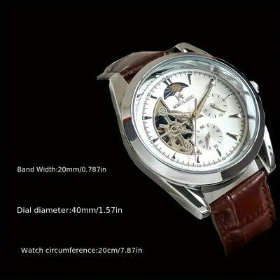 Watch Moonphase Skeleton Automatic Timepiece Open Heart - WO2MEN