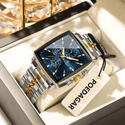 Square Chronograph Timepiece With Luminous Hands Plus