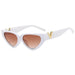 Cat Eye Sunglasses With V Accent Frame Everyday Style - White Tea