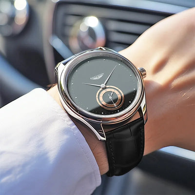 Circular Dial Timepiece Elegant With Dual Ring Subdial