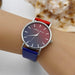 Ladies Watch Gradient Dial Quartz Movement Round Case - Red Blue