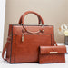 Structured Bucket Handbag with Gold Ring Handle - Red