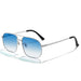 Pilot Sunglasses Double Bridge Metal Frame Classic - Silver Blue
