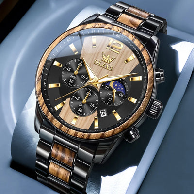 Chronograph Wristwatch with Moon Phase and Date