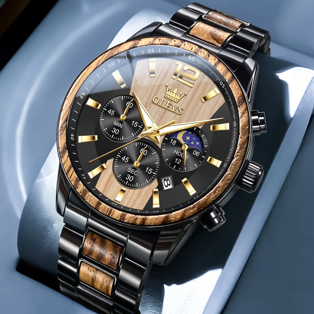 Chronograph Wristwatch with Moon Phase and Date