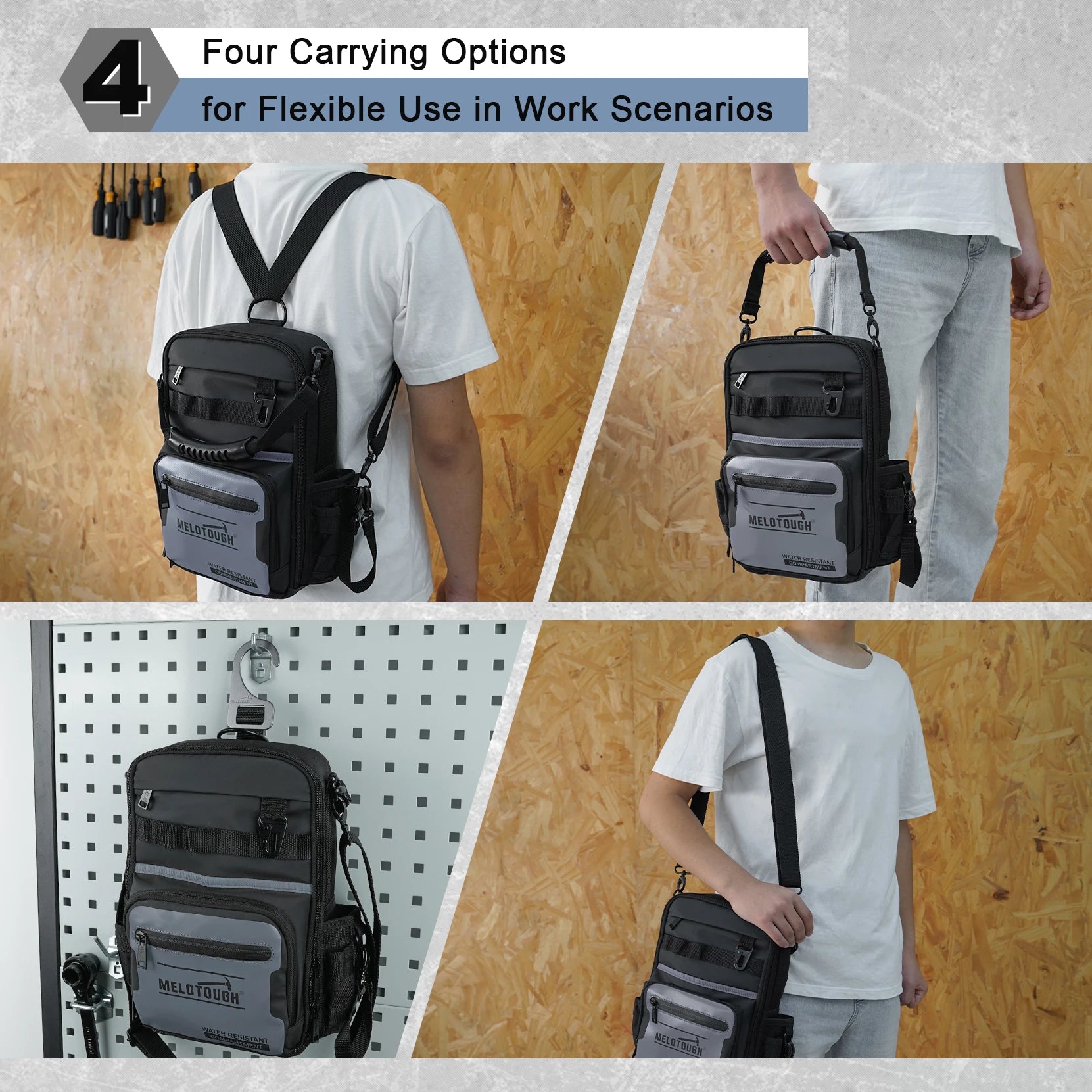 Heavy Duty Tool Backpack with Multi Pocket Storage
