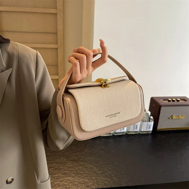 Boxy Mini Crossbody Bag With Hasp Closure in Pure Style