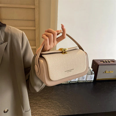 Boxy Mini Crossbody Bag With Hasp Closure in Pure Style