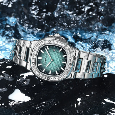 Diamond Bezel Timepiece With Luminous Dial Elegance