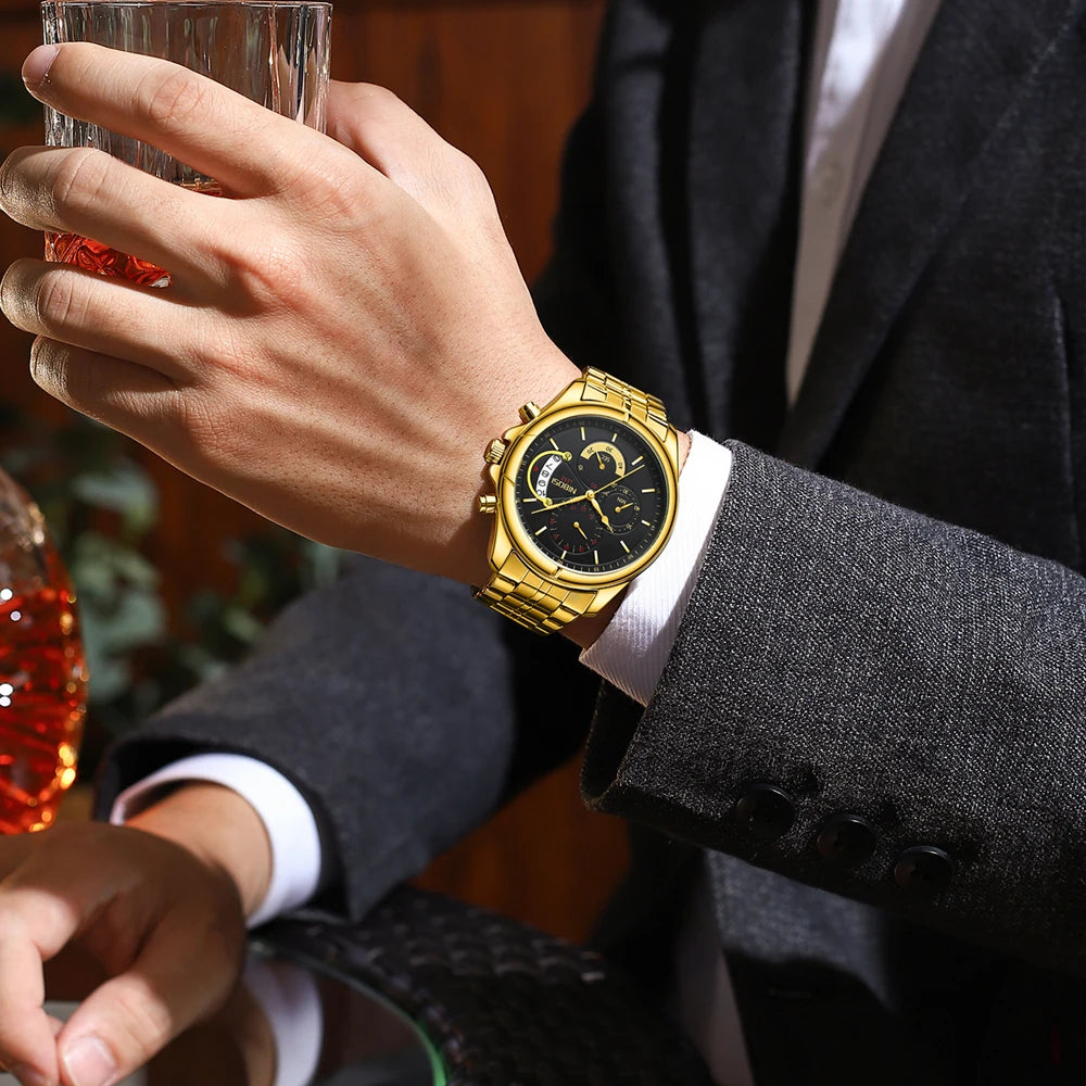 Mens Chronograph Wristwatch with Date Display Function