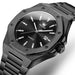 Stainless Steel Quartz Wristwatch with Date Display - Black