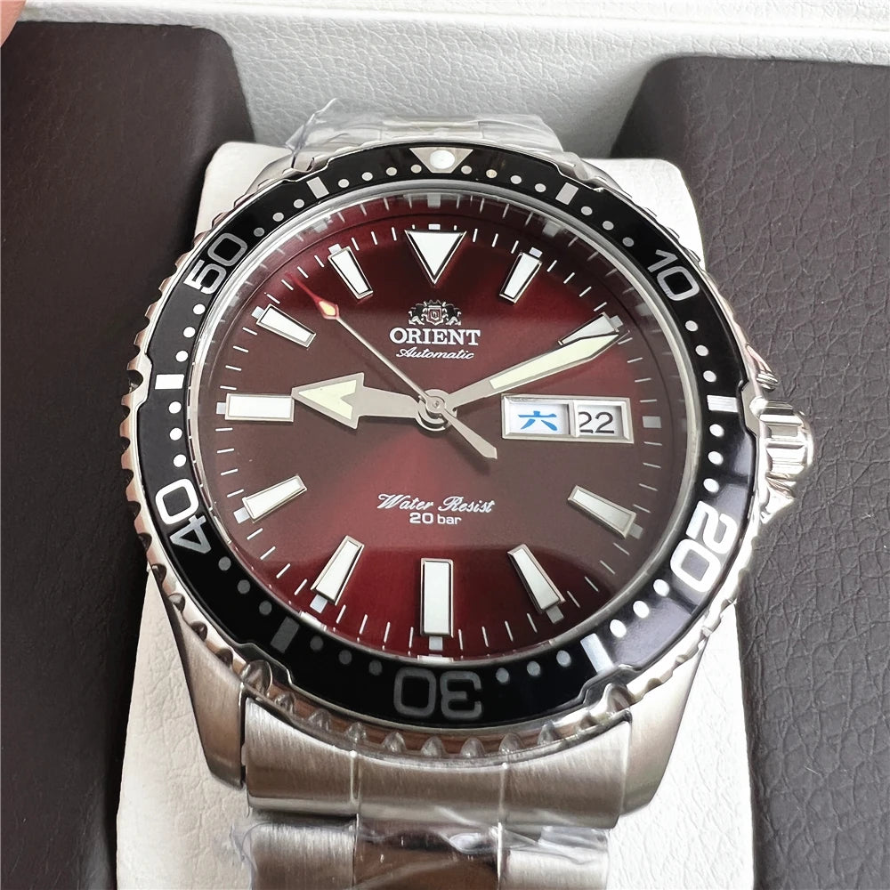 Diver Watch with Luminous Dial Day Date Bracelet