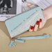 Long Zipper Wallet with Korean Splicing Tassel Details - Sky Blue