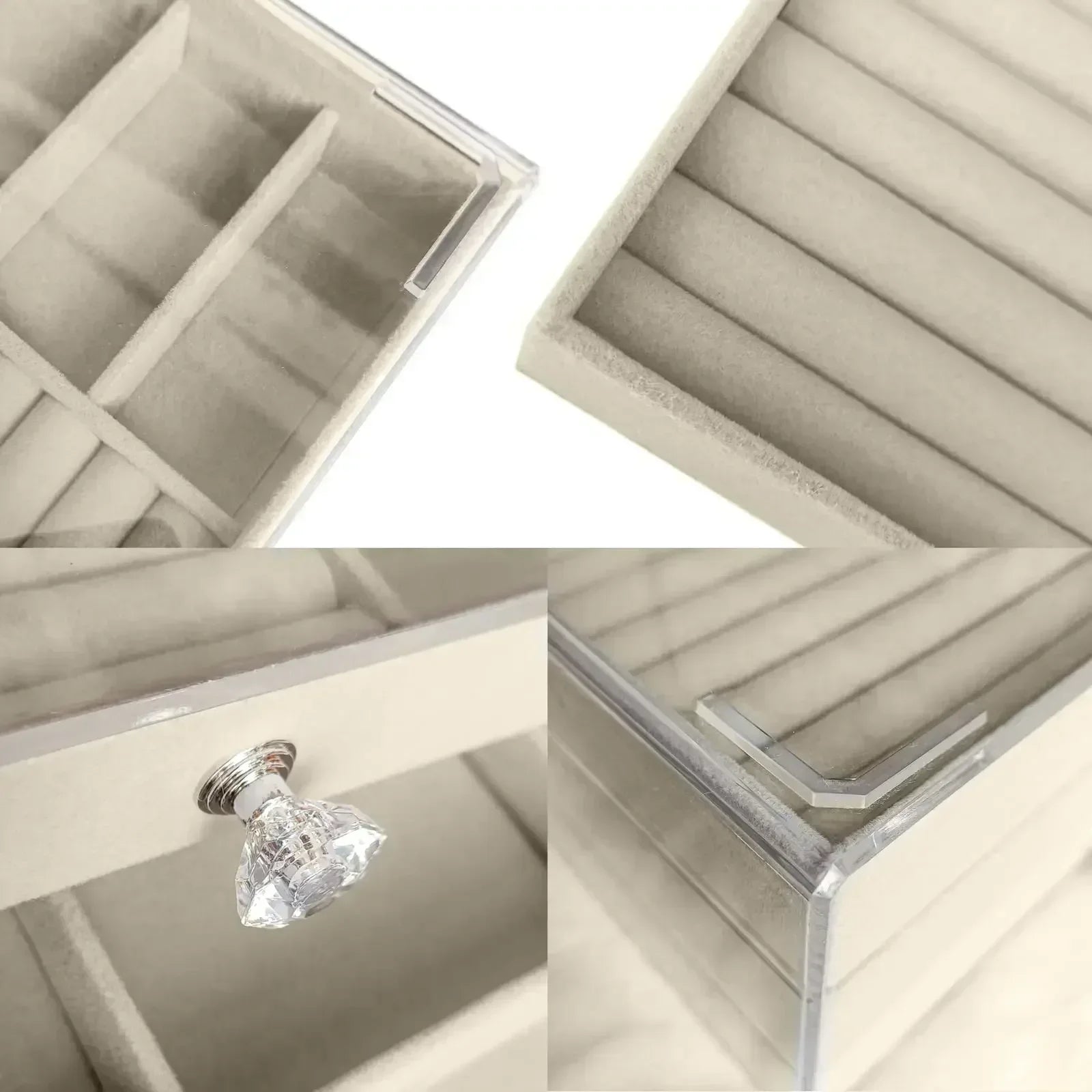 Jewelry Box With Soft Drawers And Crystal Knob Top - WO2MEN