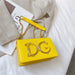 Ornate Letter Emblem Mini Bag With Chain For Evening - Yellow