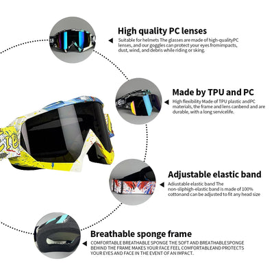 Goggles With HD Lens And Anti Fog for Motocross