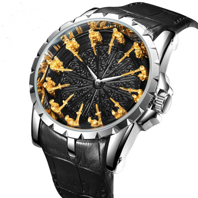 Watch with Intricate Dial Art and Quartz Movement