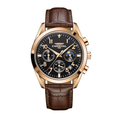 Chronograph Watch with Luminous Hands Quartz Movement