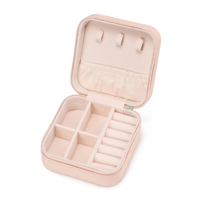 Portable Jewelry Storage Box Organizer with Zipper