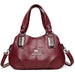 Handbag with Three Straps Large Capacity Everyday Use - Burgundy