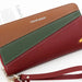 Wallet Colorblock Diagonal Design with Wrist Strap - Red