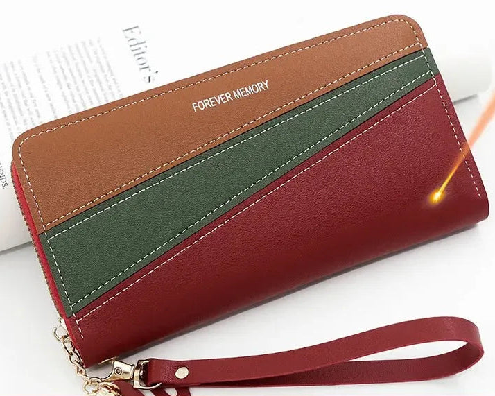 Wallet Colorblock Diagonal Design with Wrist Strap - WO2MEN
