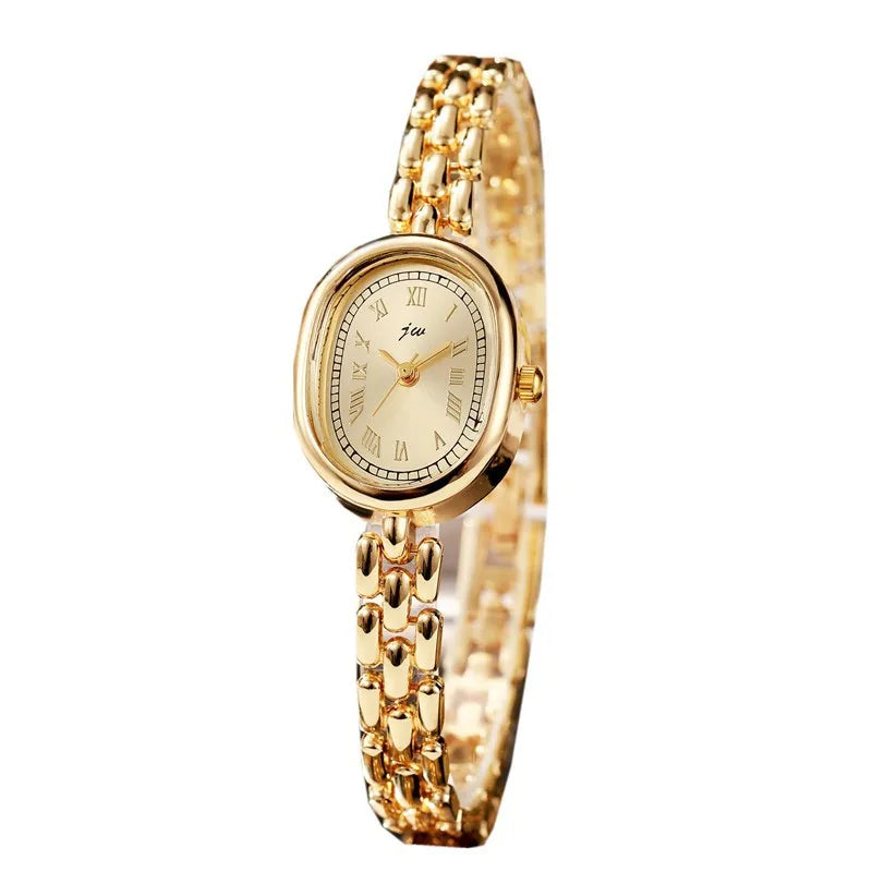 Oval Dial Bracelet Quartz Watch for Women Elegant