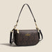 Paisley Monogram Crossbody Satchel with Dual Straps - Black