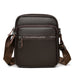 Men's Shoulder Bag with Zipper Pocket Compact Crossbody - Brown