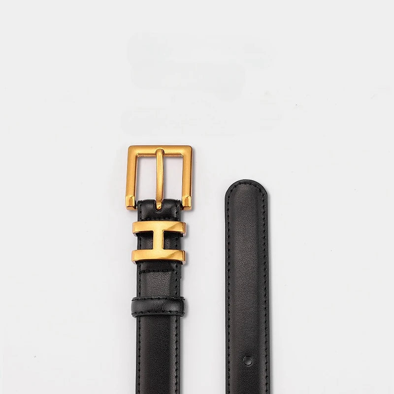 Belt with Square Buckle Adjustable for Trousers