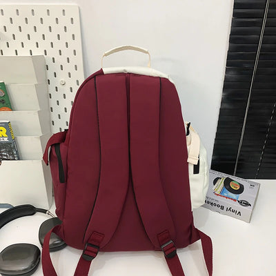 Backpack with Distinct Letter Pattern Embossing
