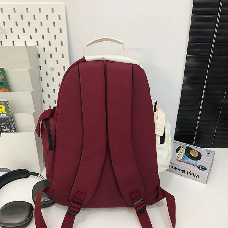 Backpack with Distinct Letter Pattern Embossing