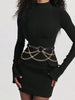 Harness Belt with Chain Drapes Statement Accessory - L