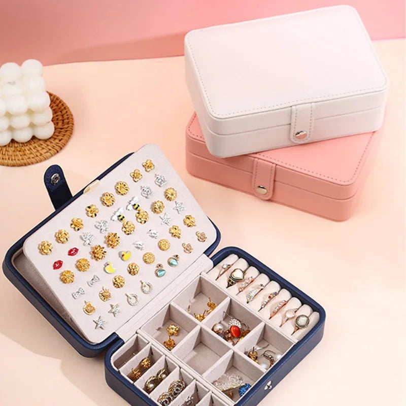 PU Leather Jewellery Storage Box with Ring Compartments