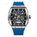 Skeleton Tourbillon Automatic Watch with Luminous Dial - Blue