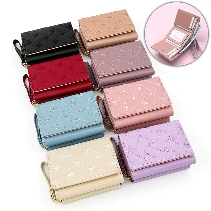 Mini Zip Wallet with Woven Pattern Card Holder