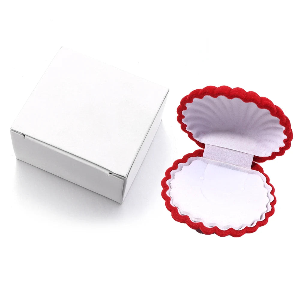 Shell Velvet Jewelry Box for Earrings Display Case