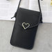 Handbag with Clear Phone Pocket Crossbody Purse Deluxe - Black