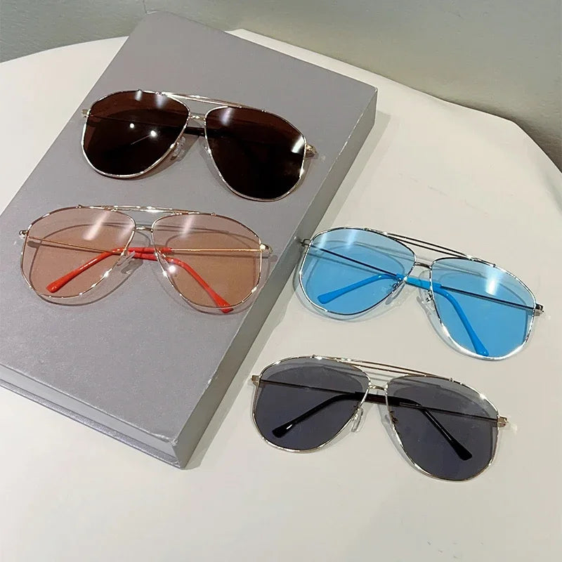Aviator Sunglasses with Double Bridge Design