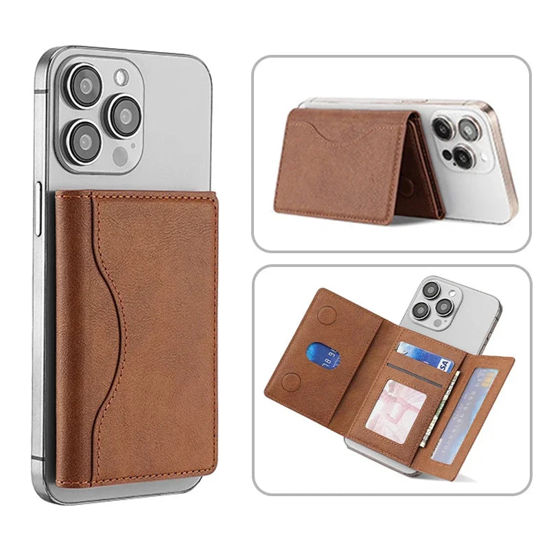 Trifold Magnetic Phone Wallet with Card Slots Compact - WO2MEN