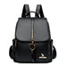 Backpack with Cat Charm Front Zipper Pocket Feature - Black