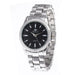 Classic Round Quartz Wristwatch Fluted Bezel Design - Silver Black V2