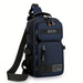 Crossbody Chest Bag for Outdoor Travel with Pockets - Blue