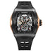 Skeleton Mechanical Watch Tourbillon with Square Case - Rose Gold Black