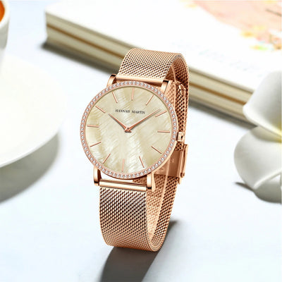 Elegant Watch with Numberless Dial And Mesh Bracelet
