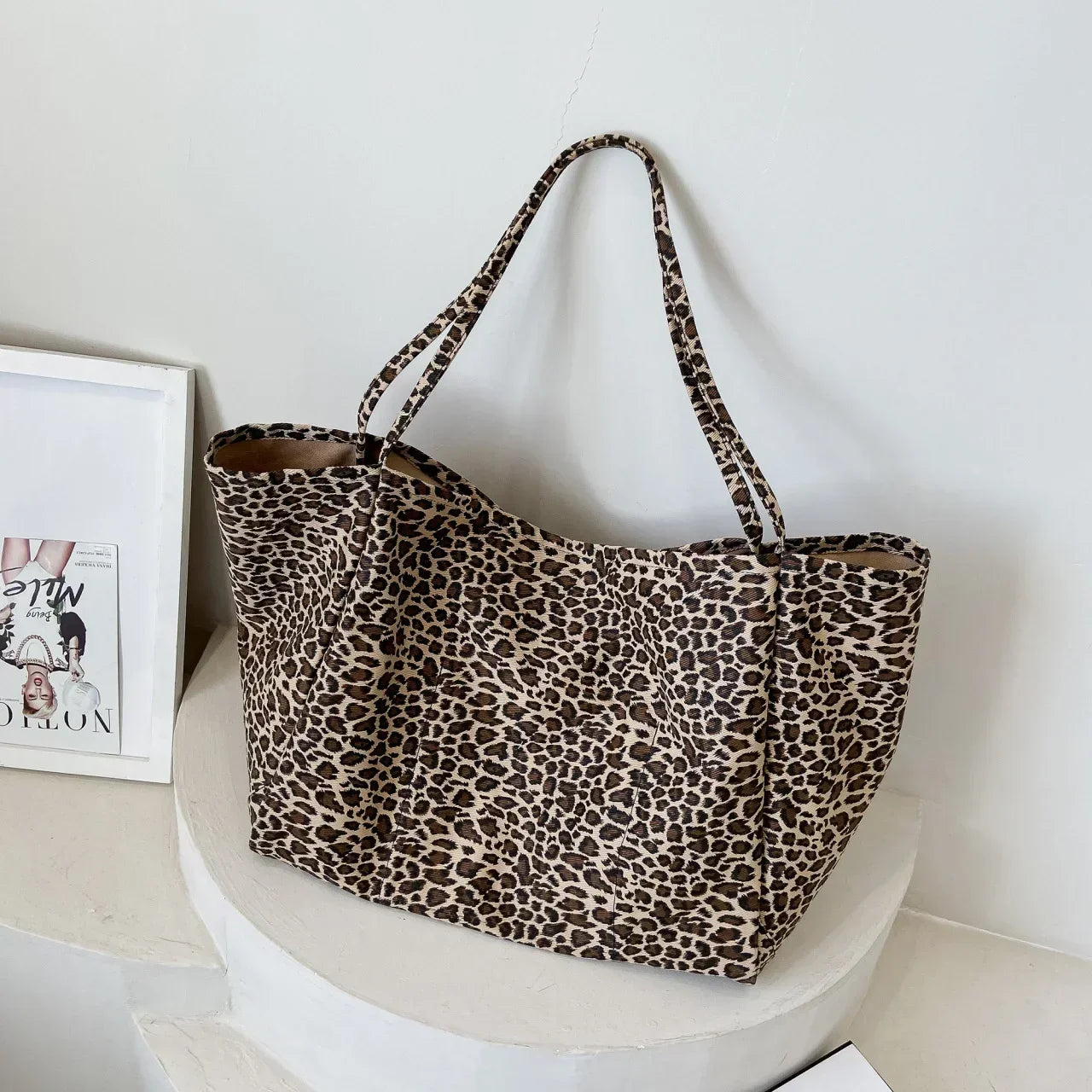 Leopard Pattern Shoulder Bag Large Capacity Tote