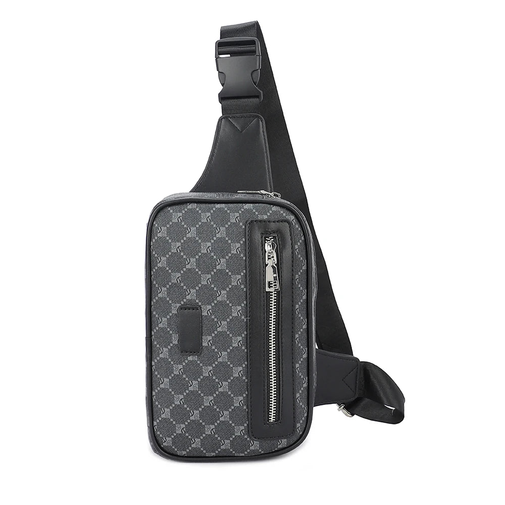 Chest Bag Plaid Zipper Crossbody Style Compact